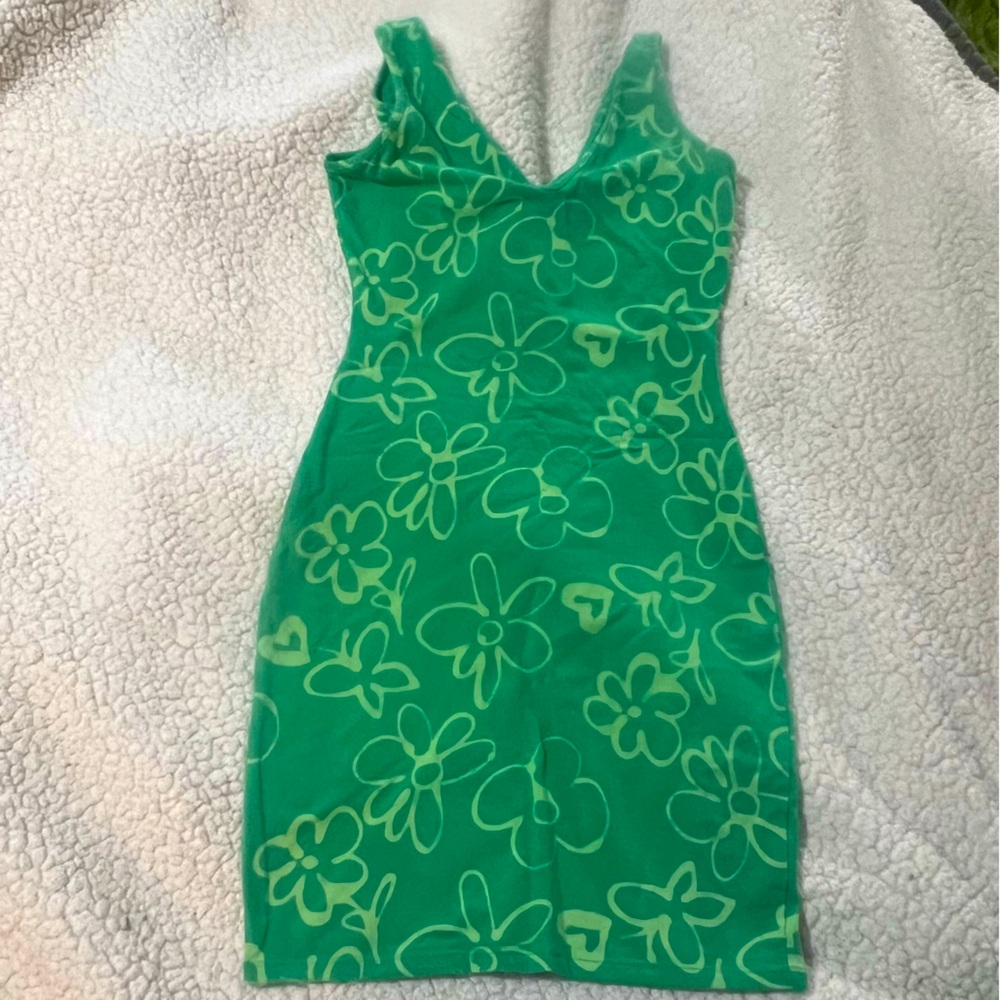 Wild Fable Green Floral Bodycon Mini Dresss